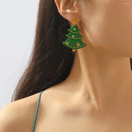 Dangle Earrings Acrylic Personalized Fashion Christmas Tree For Women Simple Creative Plate Festival Accessories