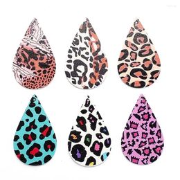 Charms 10Pcs Leopard Printed Wooden Pendants For Dangle Earring Making Teardrop Wood DIY Women Jewelry Crafts Accessories