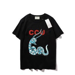 Summer men's T-shirt designer women's loose black pure cotton short sleeved letter print