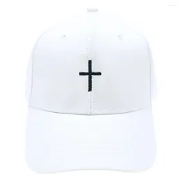 Ball Caps Adjustable Baseball Cap Cross Embroidery Dad Hat Simple Cotton Sunhat Sport Casual Outdoors