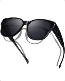 LVIOE Polarised Fit Over Glasses Sunglasses for Women Men to Wear Over Prescription Eyeglasses UV400 Protection LS8001