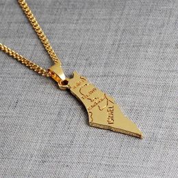 Pendant Necklaces I Love Israel Map City Country Jerusalem Chain Necklace Area Outline Hometown Continent Peace Jewelry