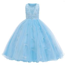 Stage Wear Kids Girls Dresses Princess Bridesmaid Pageant Birthday Party Clothing Wedding Dress Children Sleeveless Costume Flower