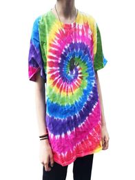 Plegie Tie Dye Tshirt Unisex 2019 Summer Hip Hop Round Neck Men039s Irregular pattern Tshirts 100cotton Loose Tee Shirts Y2003189075