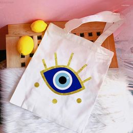 Shopping Bags Blue Eye Bag Recycle Shopper Reusable Handbag Grocery Reciclaje Tote Bolsa Compra Net Grab