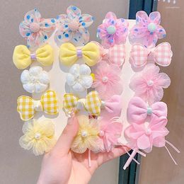 Hair Accessories Princess Super Fairy Bow Barrettes Fabric Flower Hairpin Children's Do Not Hurt Bb Clip Girls Fringe