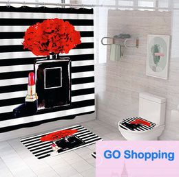 High Quality Digital Printing Polyester Waterproof and Mildew-Proof Shower Curtain Four-Piece Set Manufacturer