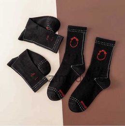 European and American Trendy Brand Sock Hook Black Red Joint Name Long Sports Leisure Socks Men Women Same Style LTY8