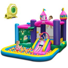 Babyjoy Inflatable Unicornthemed Bounce House 6in1 Kids Castle W 735W Blower 240127