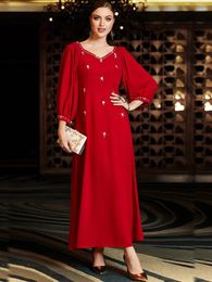 Ethnic Clothing Eid Muslim Arabic Long Dress For Women Prayer Hand Stitched Islamic Morocco Party Dresses Indonesia Dubai Ramadan Robes 2024