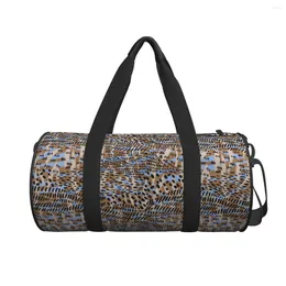 Duffel Bags Leopard Print Travel Bag Simple Striped Zebra Casual Gym Male Female Large Capacity Sports Fitness BagsWeekend Handbags