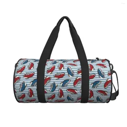 Duffel Bags Bowling Shoes Fashion Travel Bag Stripes Training Gym Men Printed Large Capacity Cute Sports Fitness BagsWaterproof Handbags