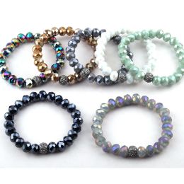 Bracelets Free Shipping Energy Bracelets Made Beautiful Mix Color Glass Bracelet 10mm 10pc different color/lot