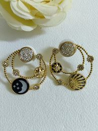 European and American fashion sun flower moon earrings 240123