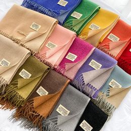 Ethnic Clothing Autumn/Winter Fashion Scarf Women Luxury Shawl Solid Color Double-Sided Cashmere Warm Classic