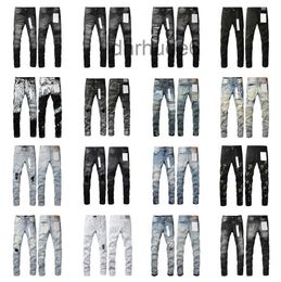 2024 Hot Purple Jeans Designer Mens Jean Ksubi Ripped High Street Bra Nd Patch Hole Denim Straight Fashion Streetwear Silm 2D76