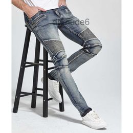 Wholesale- 2017 Men Jeans Design Biker Skinny Strech Casual for Good Quality H1703 BCX2