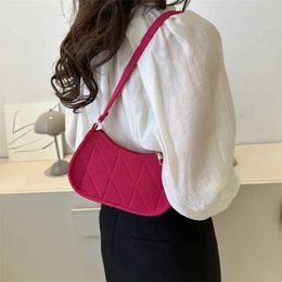 Evening Bags 2023 Felt Shoulder Bags Womens Subaxillary Bag Design Advanced Texture Armpit Handbags Purses Crescent Saddle Bag for Women