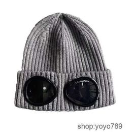 Beanie/skull Caps Stones Island Mens Designer Ribbed Knit Lens Hats Womens Extra Fine Merino Wool Goggle Beanie Official Website Version 5 D8TO