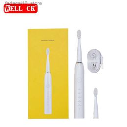 Toothbrush Dormitory Home Lady USB Charging Full Body Waterproof Ultrasonic Electric Toothbrush DuPont Brush Head Hollow Cup Motor Q240202