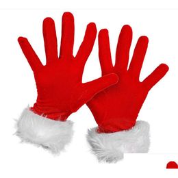 Frames And Mouldings Veet Gloves With White Furry Cuff Christmas Santa Mittens Party Costume Accessories Halloween Dress Up Drop Deliv Dhgmc