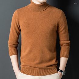 Men's Sweaters Men Thicken Sheep Wool Turtleneck Sweater 2024 Autumn Winter Knitted Clothes Pure Long Sleeve Man Jumper