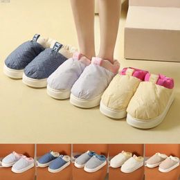 Slippers Winter Warm Men Down Waterproof Soft Home Shoes Plush Women Indoor House Couples Bottom Anti Slip Slides Mute