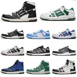 10A Designer Men High Athletic Shoes Skelet Bones Runner Women Black White Blue Green Casual Sports Shoes Skel 10A Low Genuine Leather Lace Up Luxury Trainer Sneakers