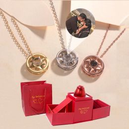 Necklaces S925 Silver Necklace Custom Projection Pendant With Luxury Rose Gift Box For Girlfriend 2022 New In Trendy Wedding Accessories