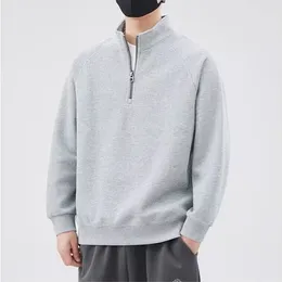 Men's Hoodies Spring Stand-up Collar Pullover Sweatshirts Hombre 2024 Half Zipper Y2K Vintage Hoody Casual Preppy Fashion Loose Clothes