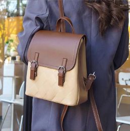 School Bags Luxury Fashion Preppy Style High Quality Leather Backpacks Bag Women Large Capacity Travel Shoulder Totes Backpack