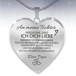 Pendant Necklaces An Meine Tochter Ich Liebe Dich Necklace Gold Silver Color Love Heart German Inspirational Birthday Gifts