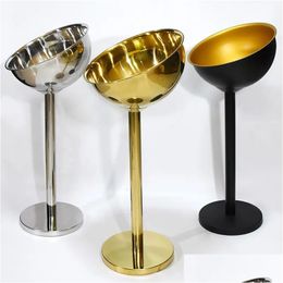 Tabletop Wine Racks 304 Stainless Steel Champagne Basin Floor Standing Stand Cooling Ice Bucket Golden Sier Beer Drop Delivery Home Dhpfk