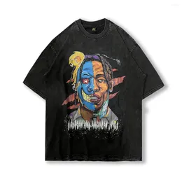 Men's T Shirts Unfeeling Breathable Print Oversize Tshirts Man Rap Hip-hop T-shirts Cotton Tee Black Streetwear Clothes