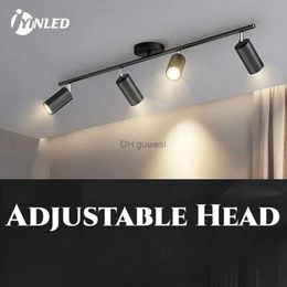 Track Lights Decor Lighting Track Light 4 Heads Ceiling Light Living Room Bedroom Kitchen GU10 Bulb Adjustable Head Wall Mounted Downlights YQ240124