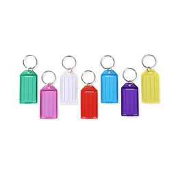 Tough Plastic Key Tags With Split Ring Label Window Id Lage Tag Keychain Name Mti Colours Drop Delivery Dhofv