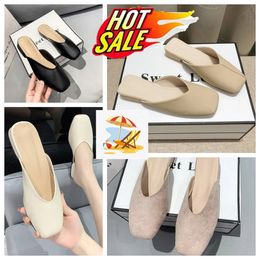 2024 High Quality Leather Slippers Women Outdoor Sandals Women casual flip flops Hot selling Women Fashion Stripes Black Beach Sandals