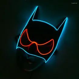 Party Supplies Halloween Funny LED Light Up Mask Illuminated Masquerade Dance Luminous Glowing Cosplay Bat Rave Costume Prop