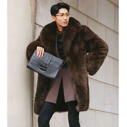 Mens Imitation Fur Coat Designer Medium and Long Windbreaker Large Size Fashionable Warm JNQX