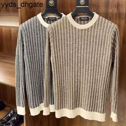 Loro Piano Mens Sweaters Winter Cashmere Blended Knitted Pullover Sweater Blue Khaki TQ7D