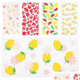 Gift Wrap 5 Sheets Water Proof Stickers Cute Cup Transfer For Glass Waterproof Coffee Mug Decals Sublimation Film Rub Transfers Drop Dhlqv