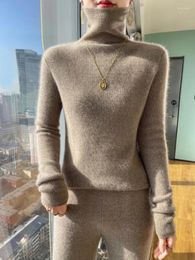 Women's Sweaters Aliselect Women Turtleneck Solid Sweater Autumn Winter Thick Pullover Merino Wool Soft Kniwear Korean Clothes Tops