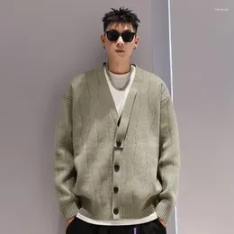 Men's Sweaters TINT ERA Knit Cardigan Male Korean Style Sweater Coat Men Old Money Autumn Winter Loose Casual Long Sleeve Streetwear