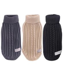 Dog Apparel StrawRope Pet Sweater Knit Wool Winter Clothes High Collar Woolen Knitwear Coat For6145342