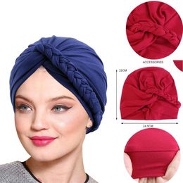 Ethnic Clothing Bohemian Style Twist Braid Turban Hat Hundreds Of Dress Hats Solid Colour Single Femme