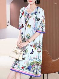 Party Dresses Your Lady's Temperament Covering Belly Summer Dress For Women's Noble Loose Westernised And Age Reducing Clothing