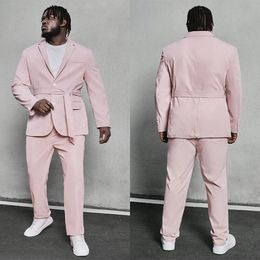 Formal Suit For Men Pink Groom Wedding TuxedosMens Party Birthday Wear 2 Pieces Pants Suits