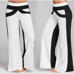 Women's Pants Women Patchwork Print Pant Bell Bottoms Flare Trousers High Waist Elegant Wide Leg Sports Spring Summer 2024