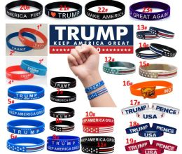 23 types TRUMP Make America Great Again Letter Silicone Wristband Rubber Bracelet Trump Supporters Wristband Bracelets Basketball bracelet 0202