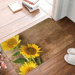 Carpets Sunflower Printed Floor Mat Doormat Doorcarpet Bathroomnon-slip Bedroom Bathroom Household Kitchen Absorbent Home Customized